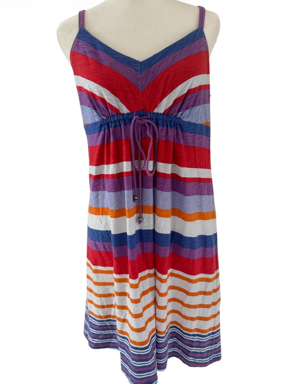 Tommy Bahama Dress Womens Small Multicolor Stripes 100% Cotton